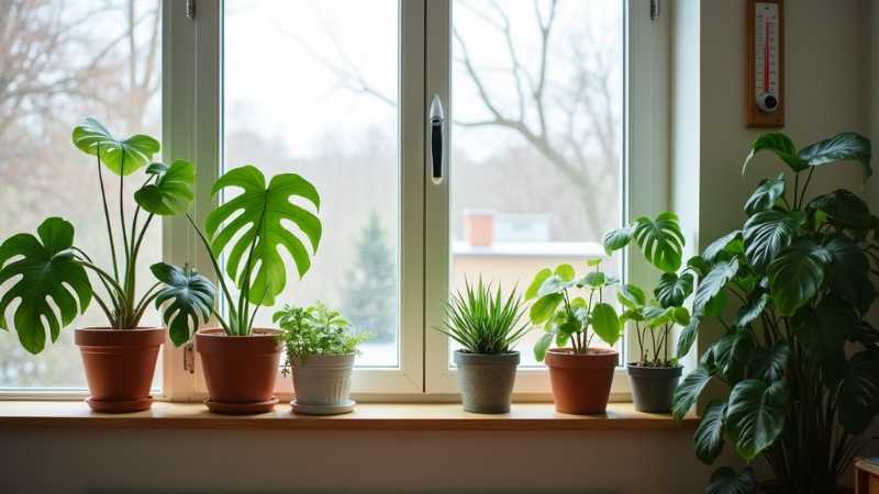 Adapting houseplant care for winter, Concept art for illustrative purpose, tags: zimmerpflanzen im winter - Monok